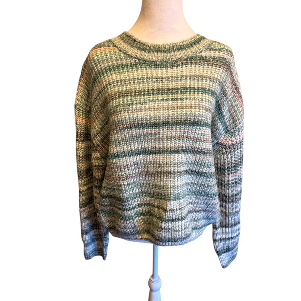 78 & sunny Pacific printed spacedye Striped Multicolor Sweater
